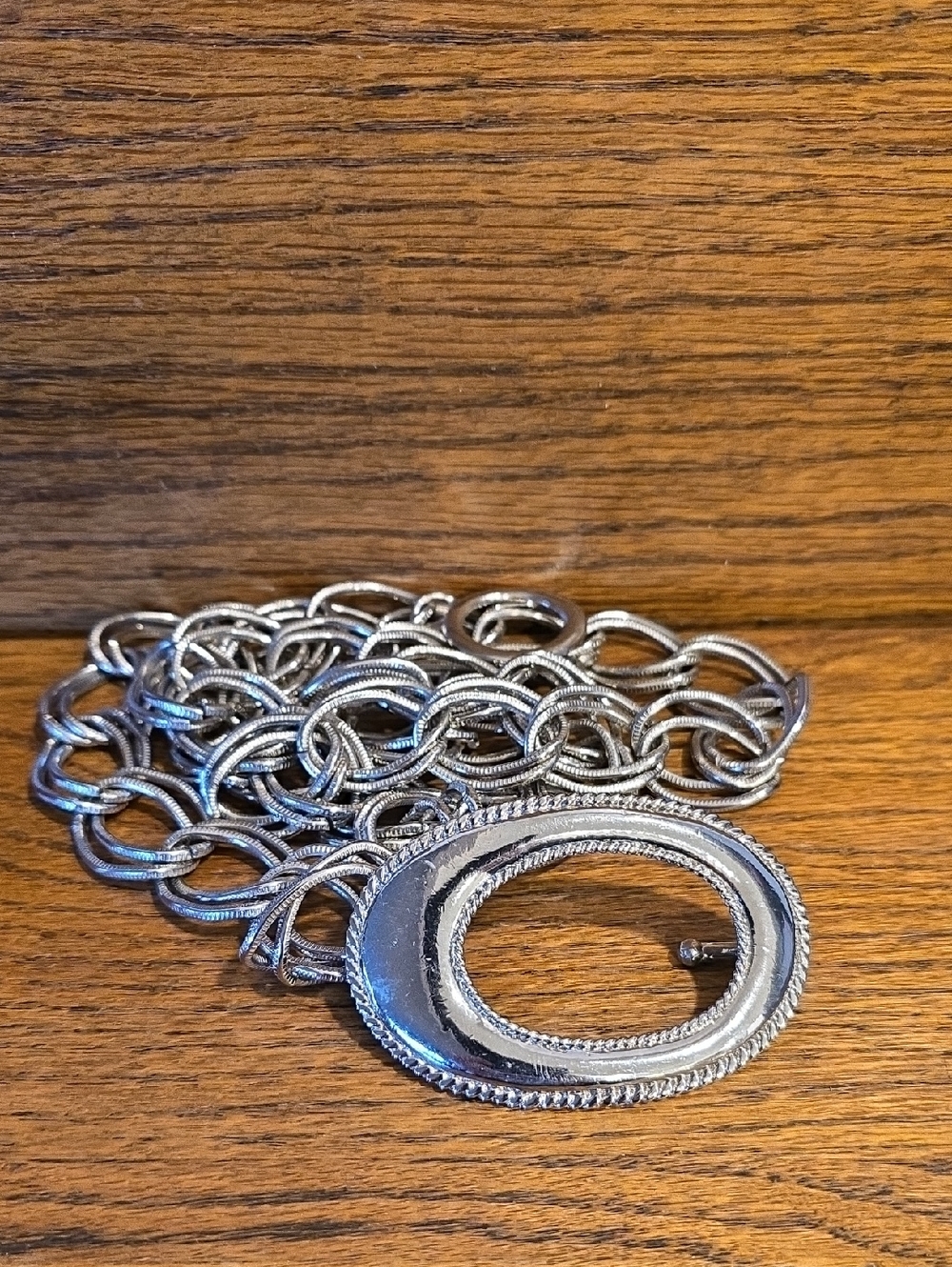 Silver-Tone Oval Chain Belt